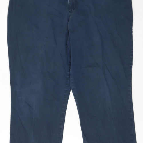 Lee Women’s Blue Relaxed Fit Chino Trousers Size 18 Cotton Blend