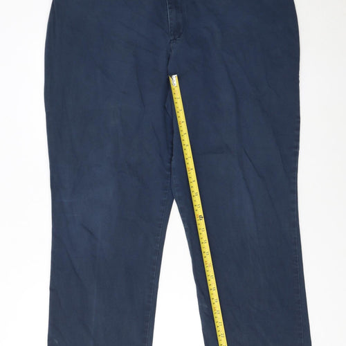 Lee Women’s Blue Relaxed Fit Chino Trousers Size 18 Cotton Blend