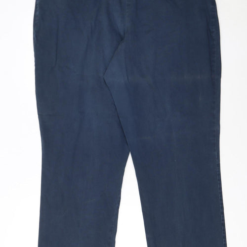 Lee Women’s Blue Relaxed Fit Chino Trousers Size 18 Cotton Blend