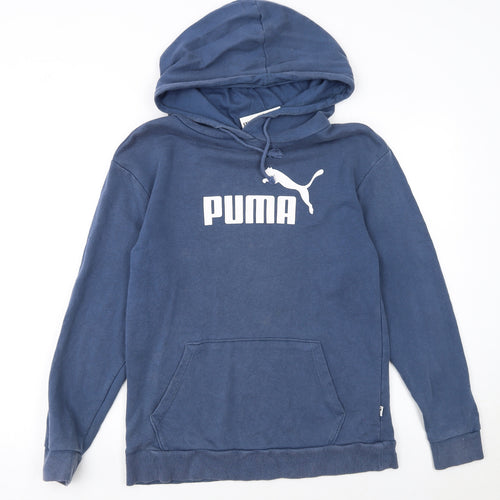 Puma Men Blue XS Pullover Hoodie Sports Fleece Sweatshirt
