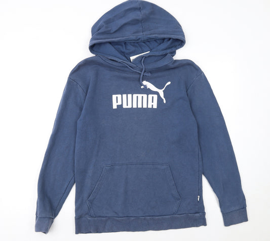 Puma Men Blue XS Pullover Hoodie Sports Fleece Sweatshirt