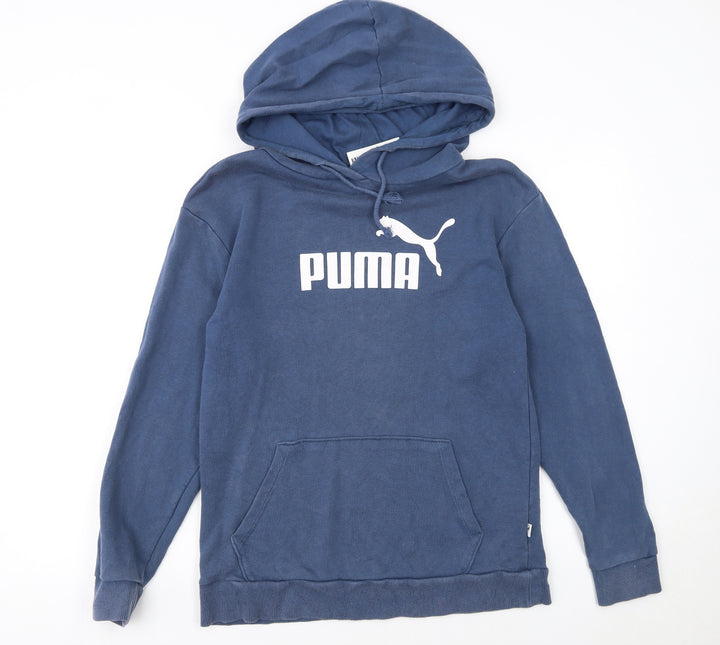 Puma Men Blue XS Pullover Hoodie Sports Fleece Sweatshirt