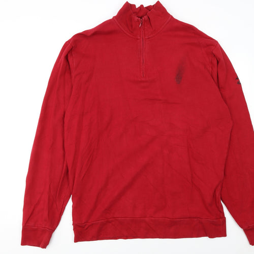 Ralph Lauren Polo Golf Men Red 1/4 Zip Cotton Sweatshirt Size L