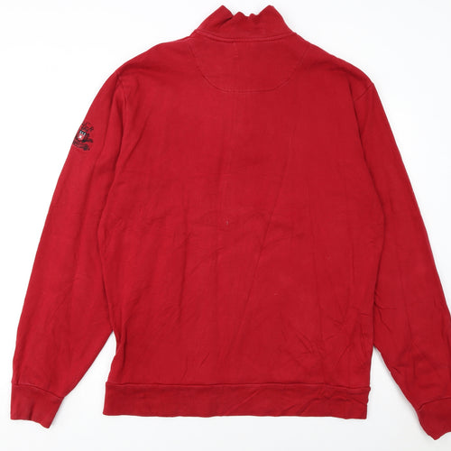 Ralph Lauren Polo Golf Men Red 1/4 Zip Cotton Sweatshirt Size L