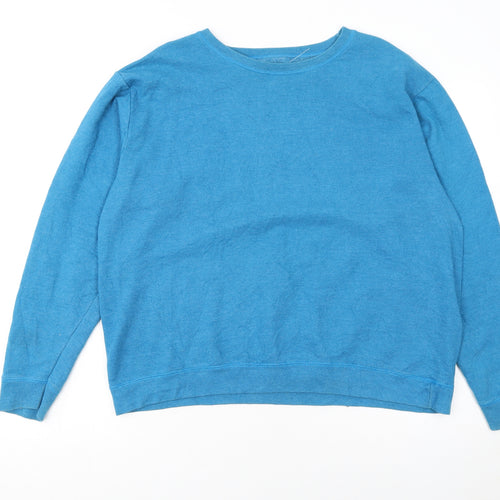 Hanes Premium Blue Pullover Sweatshirt Women XL Cotton Blend Casual