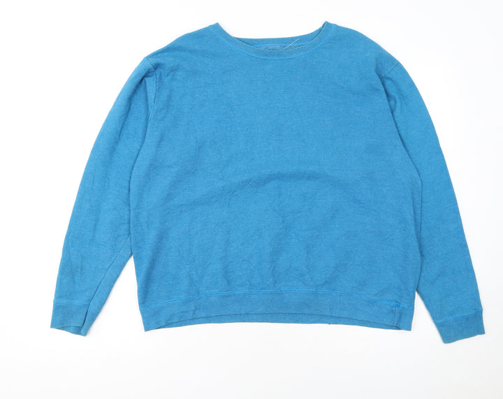 Hanes Premium Blue Pullover Sweatshirt Women XL Cotton Blend Casual