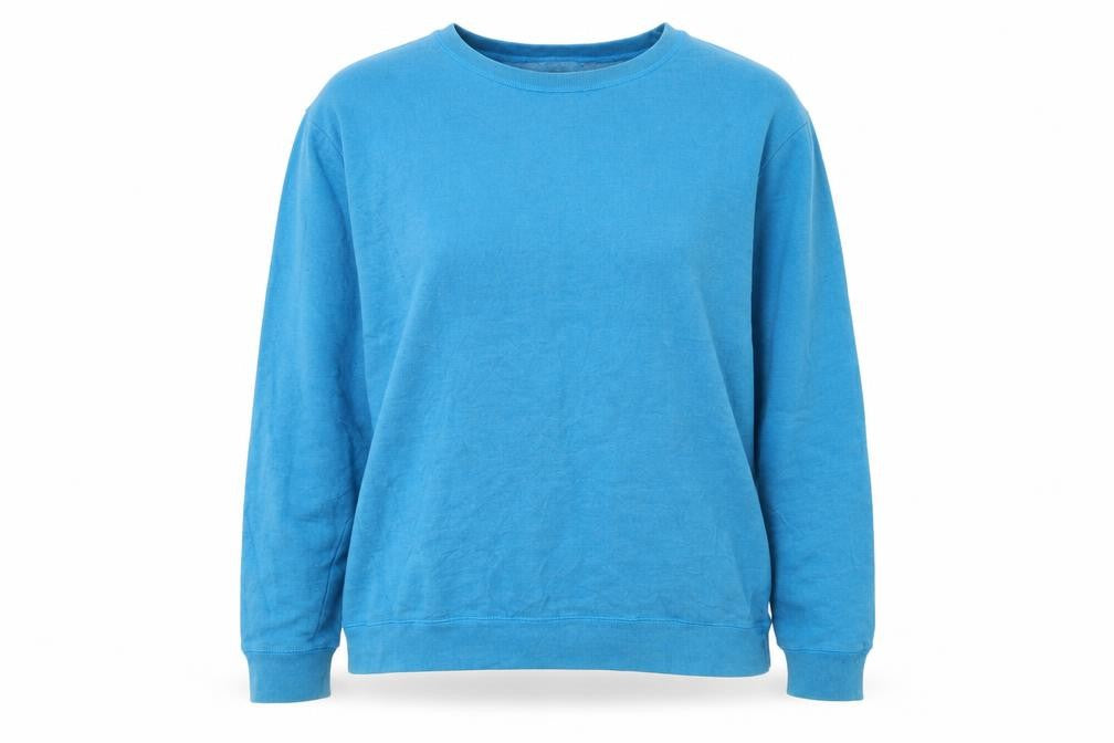 Front view of Hanes Premium Blue Pullover Sweatshirt Women XL Cotton Blend Casual