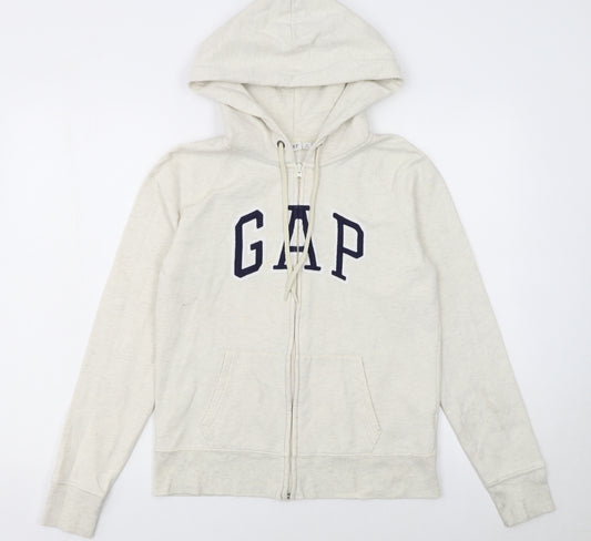 GAP Womens Beige Full Zip Hoodie Medium Cotton Blend