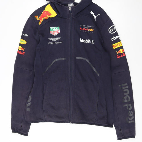 Puma Red Bull Racing Mens Blue Full Zip Hoodie Size L