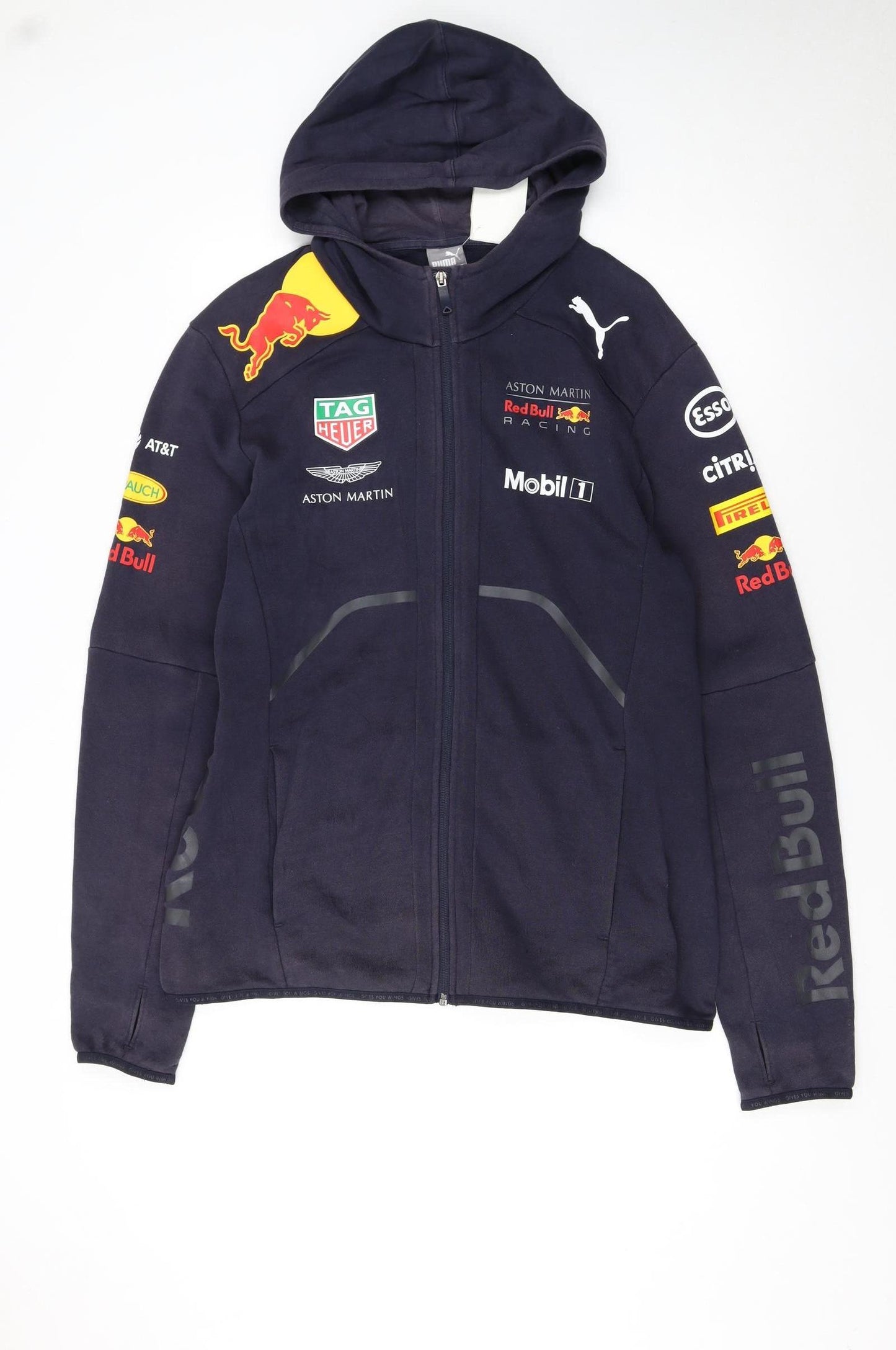 Puma Red Bull Racing Mens Blue Full Zip Hoodie Size L