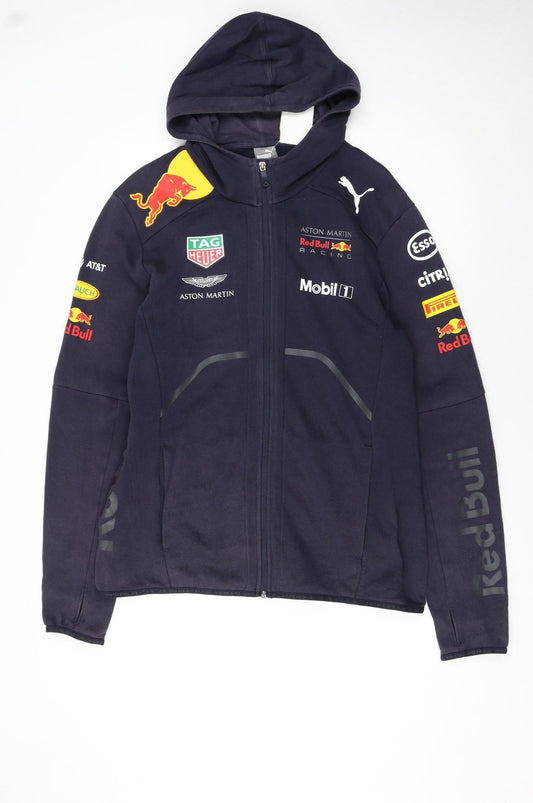 Puma Red Bull Racing Mens Blue Full Zip Hoodie Size L