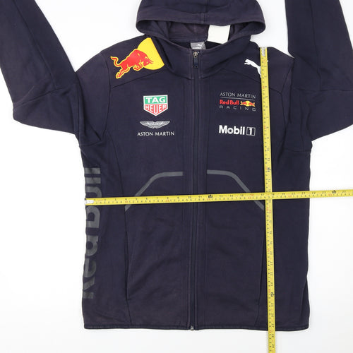 Puma Red Bull Racing Mens Blue Full Zip Hoodie Size L