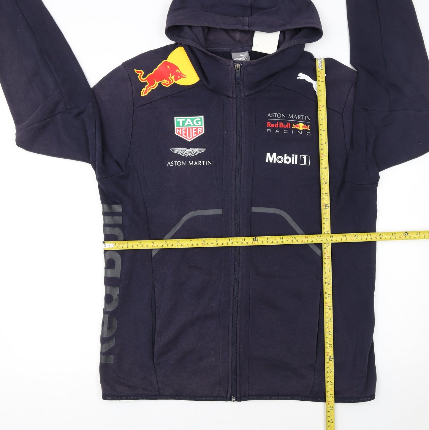 Puma Red Bull Racing Mens Blue Full Zip Hoodie Size L
