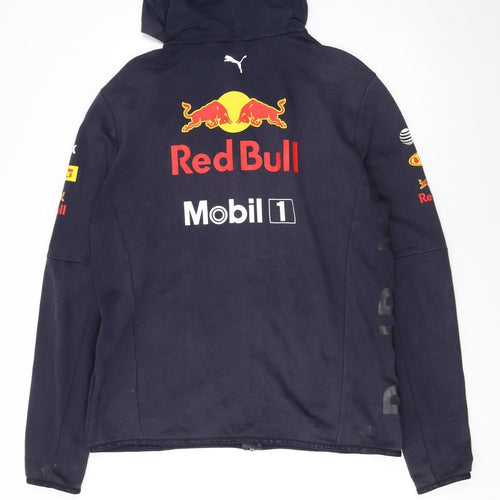 Puma Red Bull Racing Mens Blue Full Zip Hoodie Size L