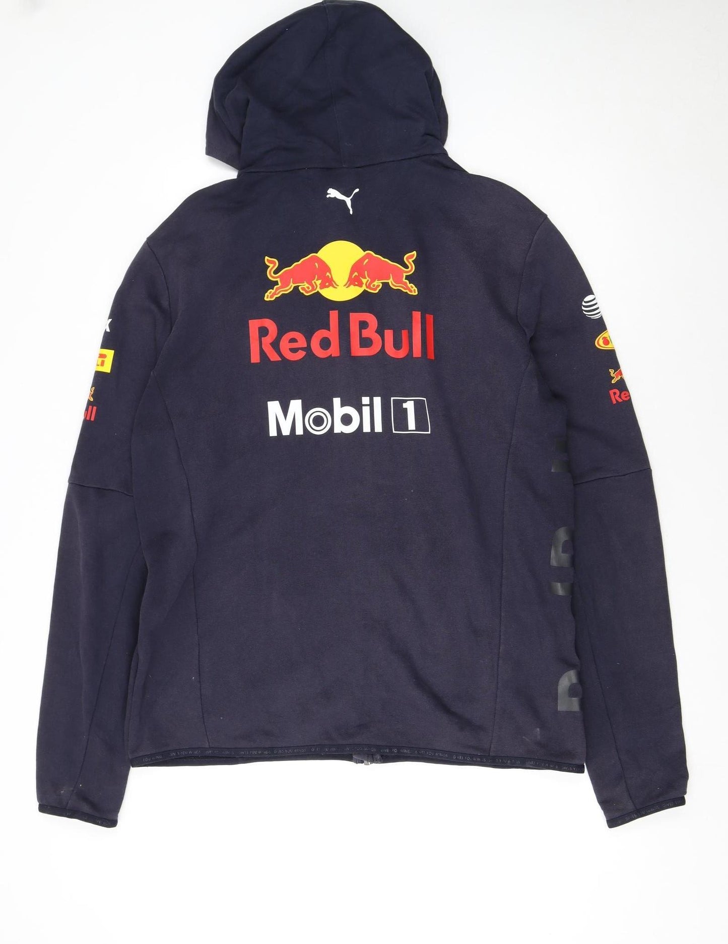 Puma Red Bull Racing Mens Blue Full Zip Hoodie Size L