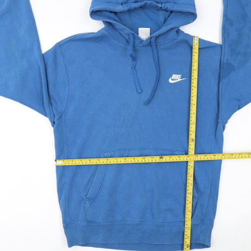 Nike Men's Blue Pullover Hoodie Size S Regular Fit Logo Design