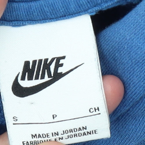 Nike Men's Blue Pullover Hoodie Size S Regular Fit Logo Design