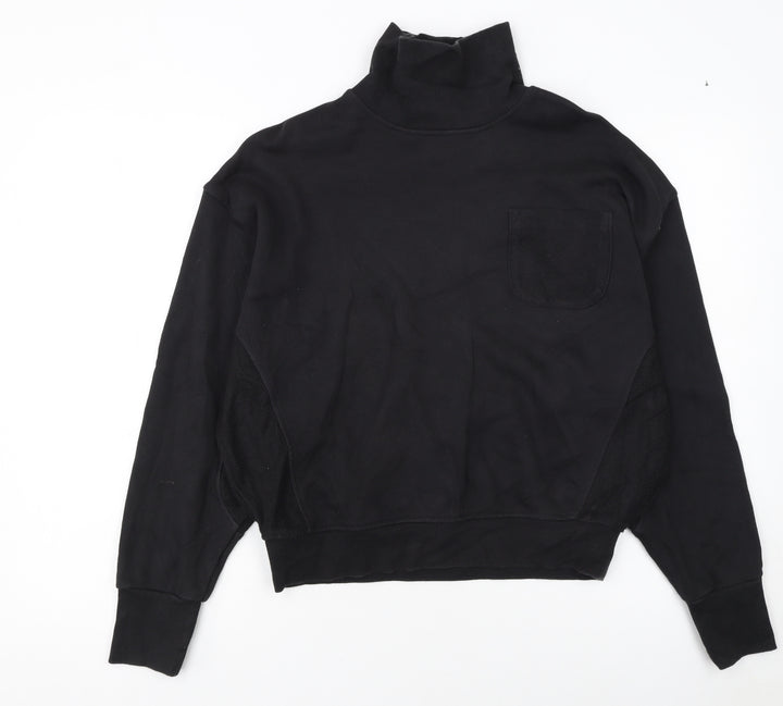 Reebok Women's Black Small Roll Neck Pullover Sweatshirt