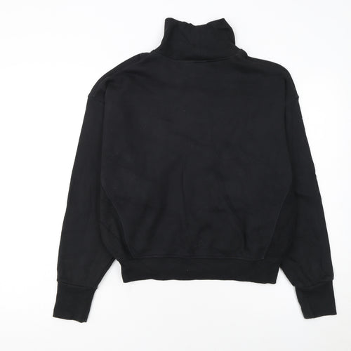 Reebok Women's Black Small Roll Neck Pullover Sweatshirt
