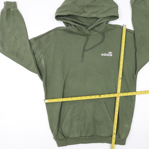 Adidas Womens Green Pullover Hoodie Size 8 Classic Logo Sweatshirt