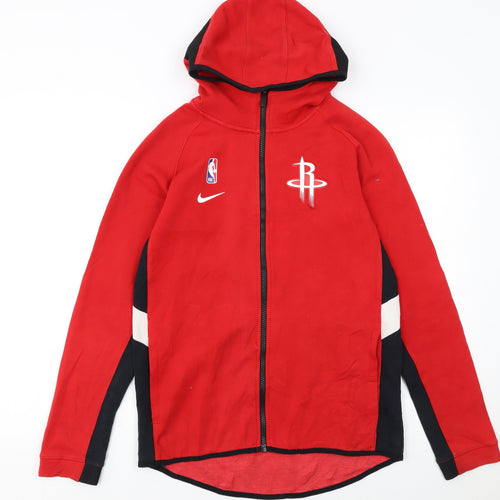 Nike Boys Red NBA Houston Rockets Full Zip Hoodie L 14/16 Dri-FIT