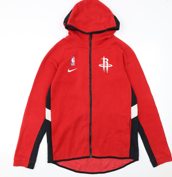 Nike Boys Red NBA Houston Rockets Full Zip Hoodie L 14/16 Dri-FIT
