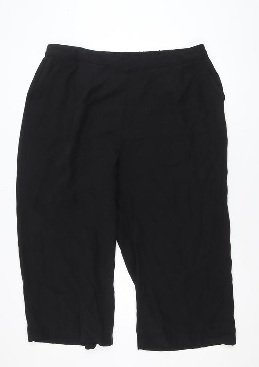 F&F Women Black Size 20 Polyester Cropped Trousers