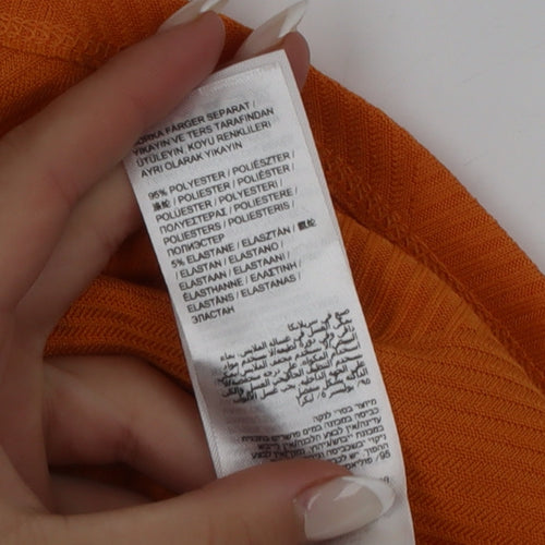 Capsule Women's Orange Wrap V-Neck Short Sleeve Blouse Size 18