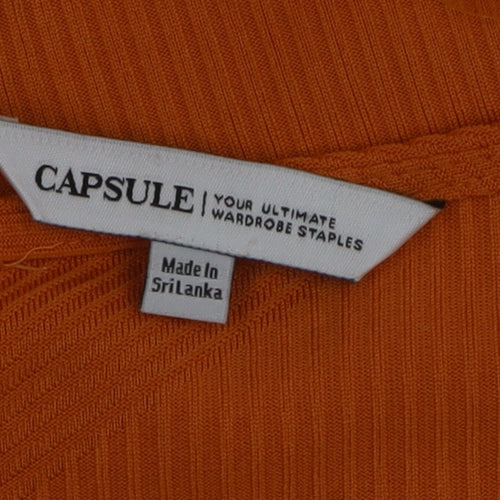 Capsule Women's Orange Wrap V-Neck Short Sleeve Blouse Size 18
