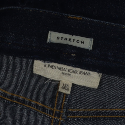 Jones New York Womens Blue Straight Mid Rise Stretch Petite Jeans Size 12P