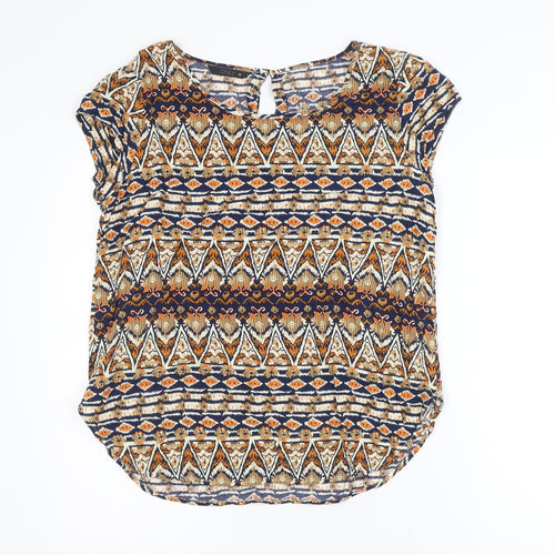 ONLY Women's Multicoloured Aztec Tunic Blouse Size 10