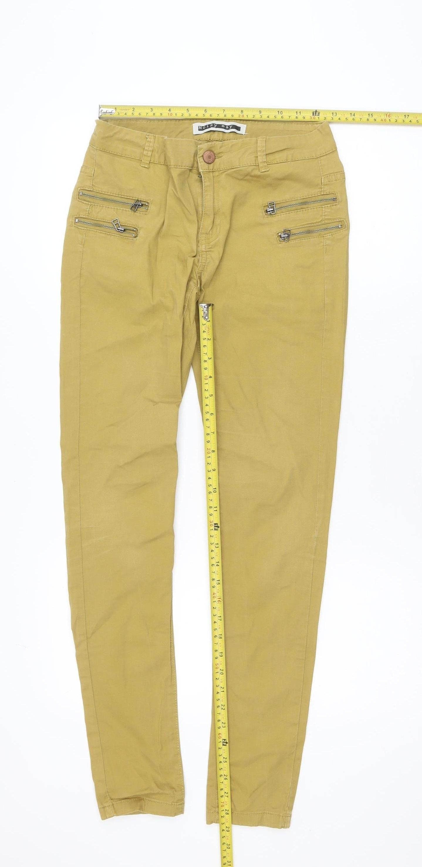 Noisy May Women's Yellow Skinny Jeans XS Slim Fit Stretch Denim
