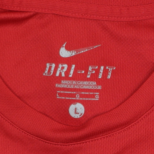 Nike Boys Red Dri-FIT Short Sleeve Athletic T-Shirt Size L
