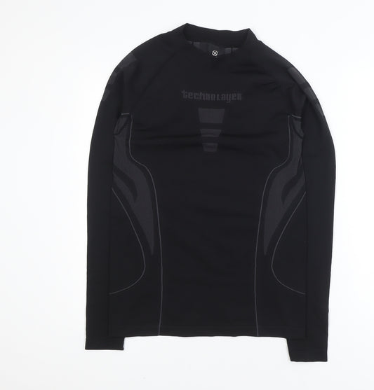 Technolayer Men's Black Long Sleeve Compression Gym Top Size L