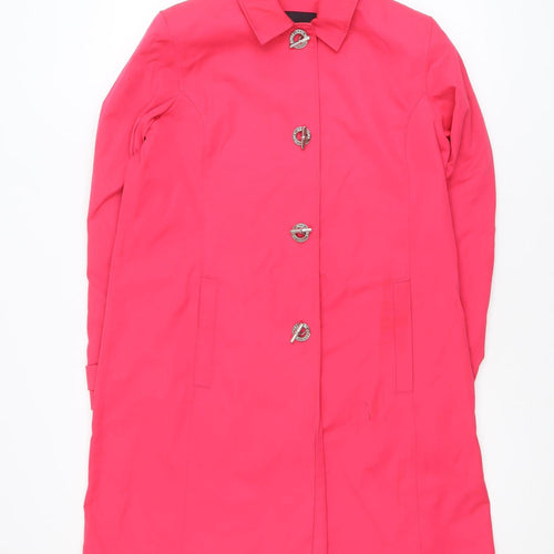 Jones New York Women's Pink Mid-Length Trench Coat Size M