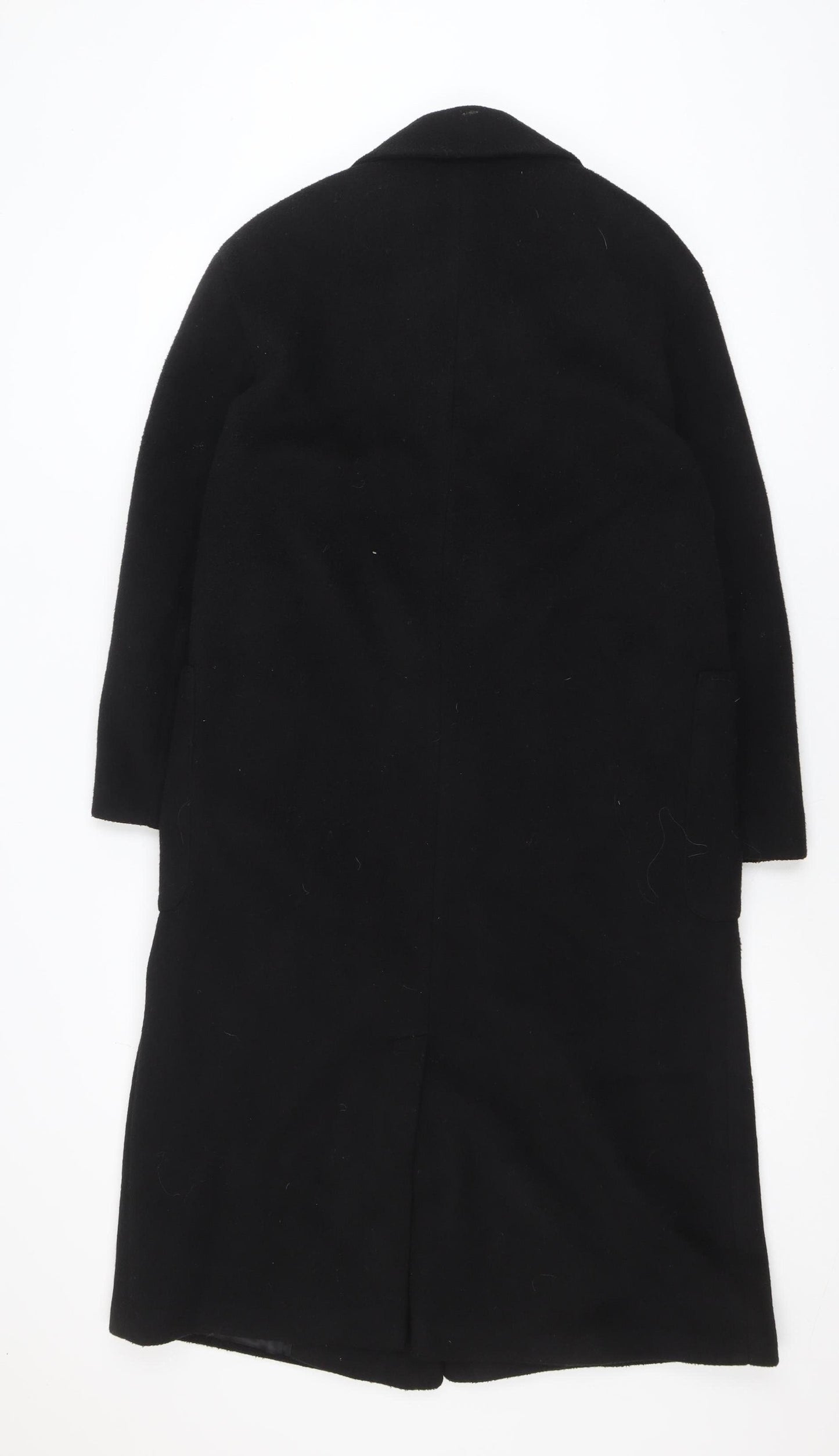 Pull&Bear Women's Black Long Wool Blend Overcoat XS
