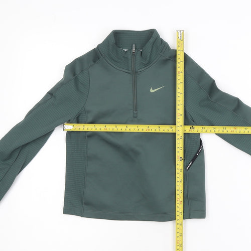 Nike Boys Green Therma-Fit Pro 1/4 Zip Athletic Jacket Size S 128-137cm