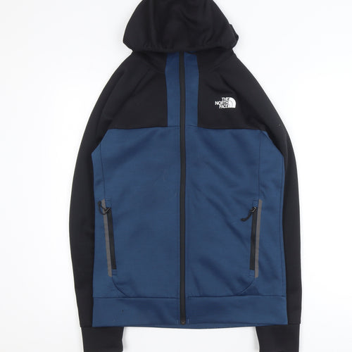 The North Face Mens Blue Softshell Full Zip Hooded Activewear Jacket Size S
