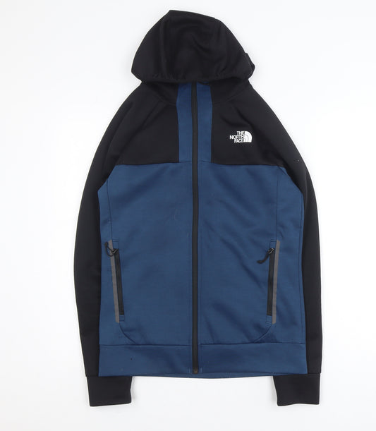 The North Face Mens Blue Softshell Full Zip Hooded Activewear Jacket Size S