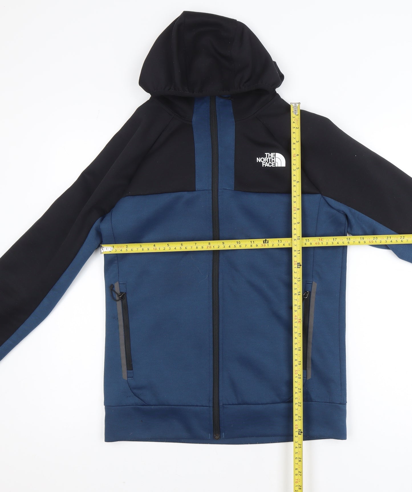 The North Face Mens Blue Softshell Full Zip Hooded Activewear Jacket Size S