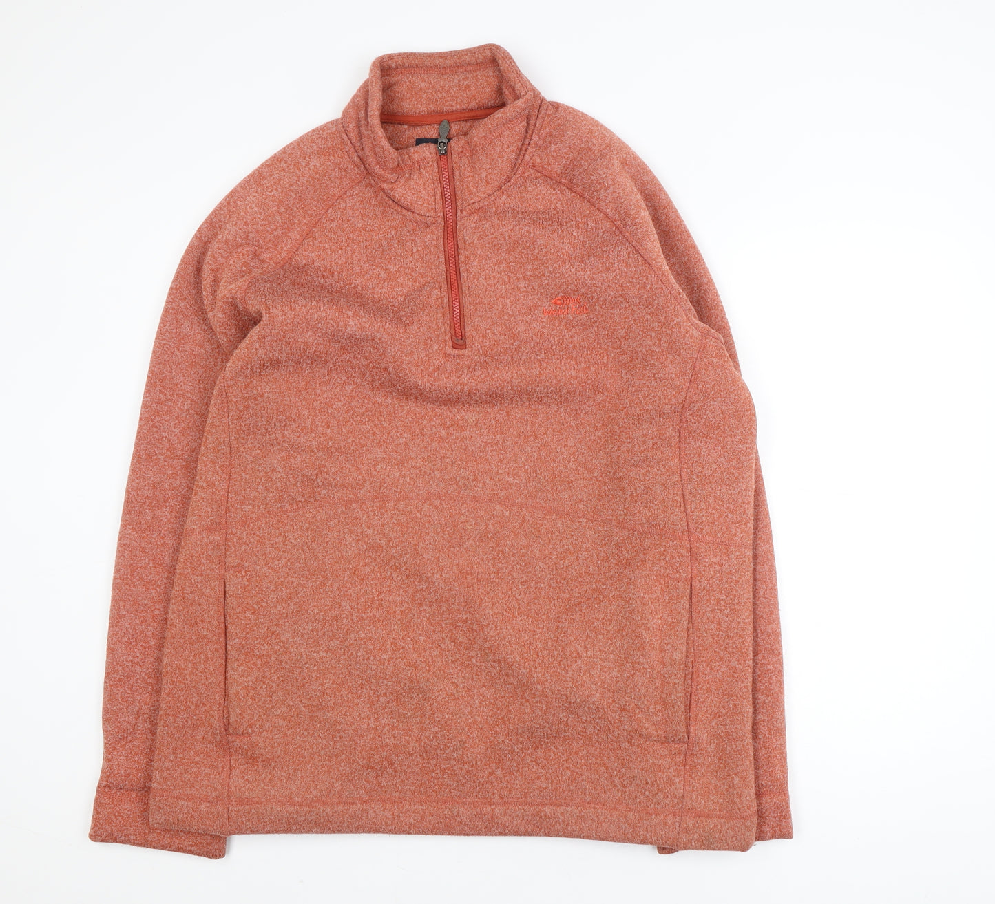 Weird Fish Mens Orange 1/4 Zip Fleece Jumper Size L