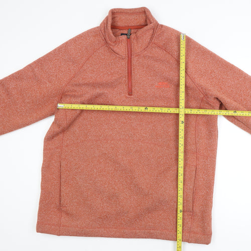 Weird Fish Mens Orange 1/4 Zip Fleece Jumper Size L