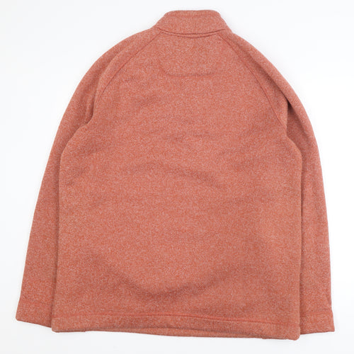 Weird Fish Mens Orange 1/4 Zip Fleece Jumper Size L