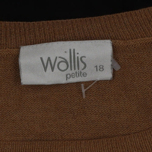 Wallis Black and Beige Crew Neck Jumper Unisex XL Long Sleeve Knit