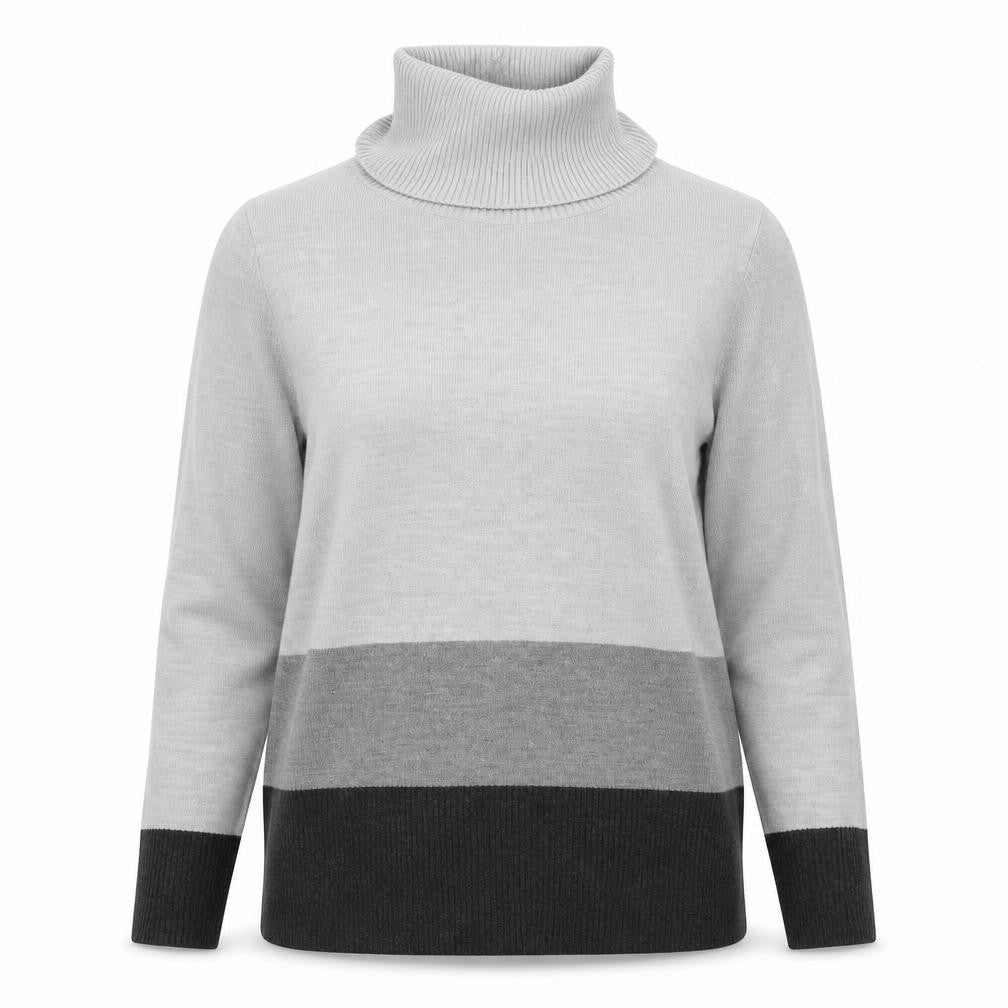Marks and Spencer Womens Grey Roll Neck Long Sleeve Knit Jumper Size 12
