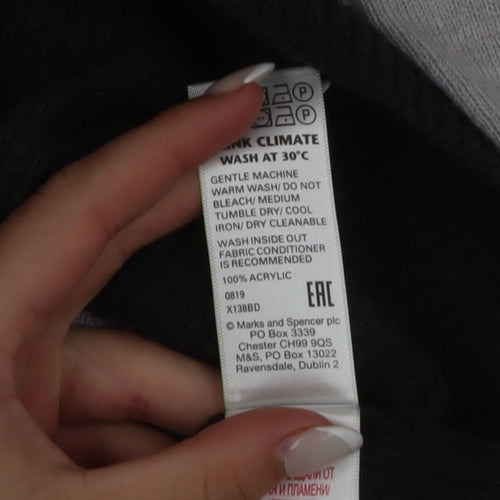 Marks and Spencer Womens Grey Roll Neck Long Sleeve Knit Jumper Size 12