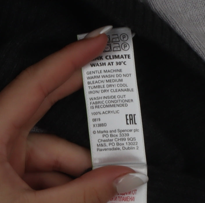 Marks and Spencer Womens Grey Roll Neck Long Sleeve Knit Jumper Size 12