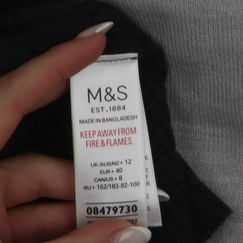 Marks and Spencer Womens Grey Roll Neck Long Sleeve Knit Jumper Size 12