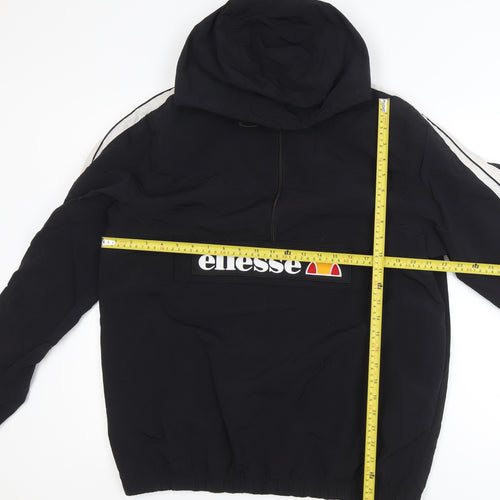 Ellesse Women's Black Hooded Anorak Jacket UK 14 Logo Sportswear