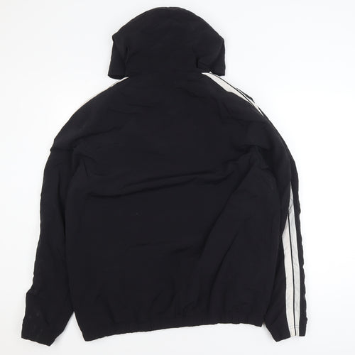 Ellesse Women's Black Hooded Anorak Jacket UK 14 Logo Sportswear